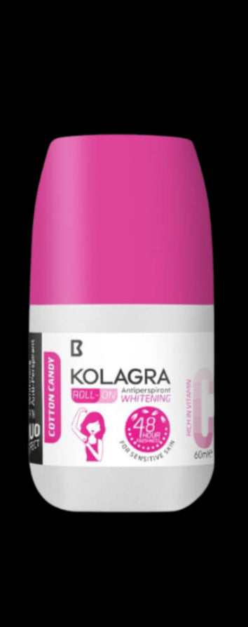 Kolagra Whitening Roll On Cotton Candy Scent 60 ml - Kolagra